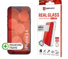 DISPLEX Panzerglas + Schutzhülle für Apple iPhone 14 Pro, Eco-Montagerahmen, kratzer-resistent