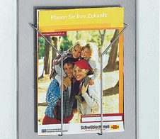 Kerkmann Wandprospekthalter DIN A4 3-Fach alusilber