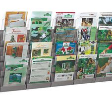 PAPERFLOW Integral Wandprospekthalter DIN A4 20-Fach  silber, transparent