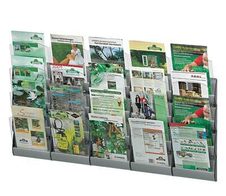 PAPERFLOW Integral Wandprospekthalter A5 20-Fach  silber, transparent