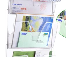 cep Wandprospekthalter DIN A4 3-Fach transparent