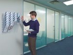 DURABLE FLEXIBOXX Wandprospekthalter DIN A4 hoch 6-Fach  transparent