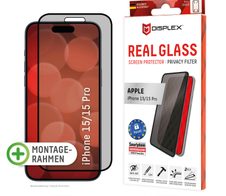 DISPLEX Privacy Panzerglas (10H) für Apple iPhone 15/15 Pro