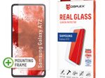 DISPLEX Panzerglas (10H, 2D) für Samsung Galaxy A72, Eco-Montagerahmen, kratzer-resistent