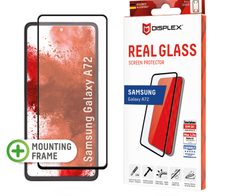 DISPLEX Panzerglas (10H) für Samsung Galaxy A72, Eco-Montagerahmen, Full Cover