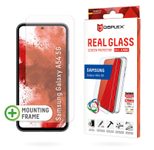 DISPLEX Panzerglas + Schutzhülle für Samsung Galaxy A54 5G, Eco-Montagerahmen, kratzer-resistent