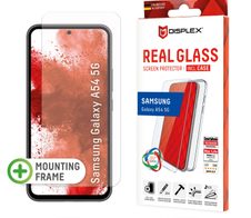 DISPLEX Panzerglas + Schutzhülle für Samsung Galaxy A54 5G, Eco-Montagerahmen, kratzer-resistent