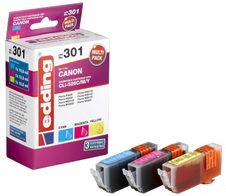 edding Druckerpatronen EDD-301 cyan, magenta, gelb kompatibel zu Canon CLI-526 C/M/Y, 3er-Set