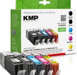 KMP Druckerpatronen C107BKXV 2x schwarz, 1x cyan, 1x magenta, 1x gelb kompatibel zu Canon PGI-570XL PGBK, CLI-571XL BK/C/M/Y , 5er-Set