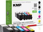 KMP Druckerpatronen C116V 2x schwarz, 1x cyan, 1x magenta, 1x gelb kompatibel zu Canon PGI-580XXL PGBK, CLI 581XXL BK/C/M/Y, 5er-Set