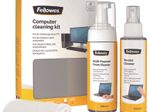 Fellowes Reinigungs-Set 120 ml Bildschirmreiniger, 150 ml Schaumreiniger, Mikrofasertuch, Tastatur-Reinigungswerkzeug