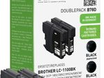 KMP Druckerpatronen B78D schwarz kompatibel zu brother LC-1100BK, 2er-Set