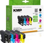 KMP Druckerpatronen B78V schwarz, cyan, magenta, gelb kompatibel zu brother LC-1100VALBP, 4er-Set