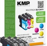 KMP Druckerpatronen B61V cyan, magenta, gelb kompatibel zu brother LC-125XLRBWBP , 3er-Set