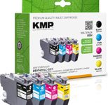 KMP Druckerpatronen B58V schwarz, cyan, magenta, gelb kompatibel zu brother LC-3217VALDR, 4er-Set