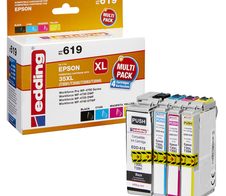 edding Druckerpatronen EDD-619 schwarz, cyan, magenta, gelb kompatibel zu EPSON 35XL / T3596XL, 4er-Set