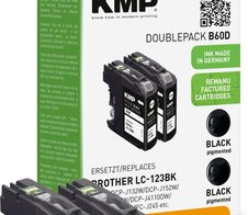KMP Druckerpatronen B60D schwarz kompatibel zu brother LC-123BK, 2er-Set