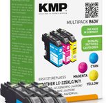 KMP Druckerpatronen B63V cyan, magenta, gelb kompatibel zu brother LC-225XL C/M/Y, 3er-Set