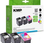 KMP Druckerpatronen H136V schwarz, color kompatibel zu HP 301 (E5Y87EE), 3er-Set