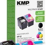 KMP Druckerpatronen H160V schwarz, color kompatibel zu HP 62 (N9J71AE), 2er-Set