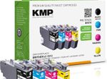 KMP Druckerpatronen B101V schwarz, cyan, magenta, gelb kompatibel zu brother LC-3213VAL, 4er-Set