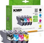 KMP Druckerpatronen B101V schwarz, cyan, magenta, gelb kompatibel zu brother LC-3213VAL, 4er-Set