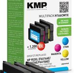 KMP Druckerpatronen H166CMYX cyan, magenta, gelb kompatibel zu HP 953XL (F6U16AE/F6U17AE/F6U18AE), 3er-Set