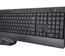 Trust Trezo Komfortables Set aus kabelloser Tastatur und Maus - Schwarz DE
