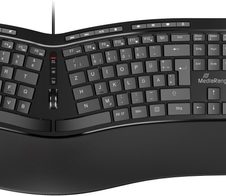 MediaRange ergonomische Tastatur kabelgebunden MROS120 schwarz