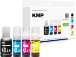 KMP Tintenflaschen schwarz, cyan, magenta, gelb kompatibel zu EPSON 102 (T03R640), 4er-Set