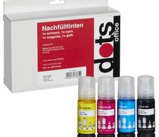 dots Tintenflaschen kompatibel zu EPSON 102 (T03R640), 4er-Set schwarz, cyan, magenta, gelb