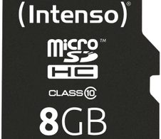Intenso Speicherkarte microSDHC Card 8GB C10