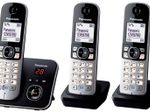 Panasonic Schnurloses Telefon-Set mit Anrufbeantworter KX-TG6823GB schwarz-silber