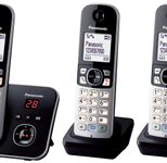 Panasonic Schnurloses Telefon-Set mit Anrufbeantworter KX-TG6823GB schwarz-silber