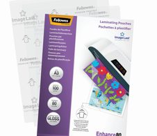Fellowes Laminierfolien glänzend 80 mikron A3