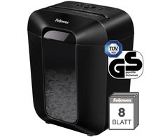 Fellowes Powershred LX45 Aktenvernichter mit Partikelschnitt bis 8 Blatt schwarz