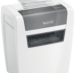 LEITZ IQ home Aktenvernichter mit Partikelschnitt bis 6 Blatt weiß