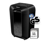 Fellowes LX70 Aktenvernichter mit Partikelschnitt bis 11 Blatt schwarz