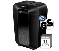 Fellowes LX70 Aktenvernichter mit Partikelschnitt bis 11 Blatt schwarz