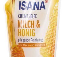 ISANA Flüssigseife Nachfüllpackung Milch & Goldener Honig 0,5 l