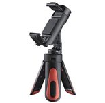 hama Pocket II Rotation Ministativ für Smartphones schwarz, rot.