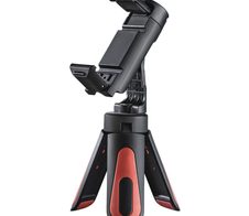 hama Pocket II Rotation Ministativ für Smartphones schwarz, rot.