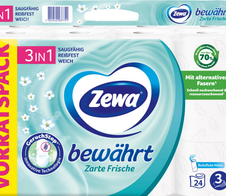 Zewa Toilettenpapier mit Geruchstop®-Technologie 3-lagig