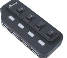 MediaRange USB-Hub 4-fach schwarz
