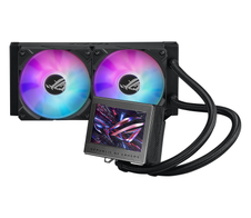 ASUS ROG Ryujin III 240 ARGB All-in-One Flüssig CPU-Kühler (3,5 Zoll LCD, Asetek-Pumpe der 8. Generation, 2x ROG 120mm Radiator mit magnetischen Daisy-Chain ARGB-Lüftern, schwarz)