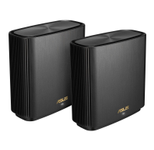ASUS ZenWiFi XT9 AX7800 2er Set Schwarz kombinierbarer Router (Tethering als 4G und 5G Router-Ersatz, Whole-Home Tri-Band AI Mesh WiFi 6 Router System, 2.5G Port, Abdeckung von bis zu 530qm / 6+ Räumen, einfache Einrichtung per App, AiProtection Pro)