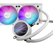ASUS ROG Ryuo III 240 ARGB White Edition All-in-One-Flüssig-CPU-Kühler (2x adressierbare 120 mm ARGB Radiatorlüfter, Anime Matrix™-LED-Display, kompatibel mit Intel LGA 1700, 115x, 1200 & AM4, AM5-Sockel, weiß)