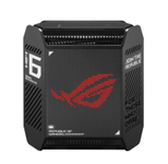 ASUS ROG Rapture GT6 AX10000 1er Pack Tri-Band Gaming Mesh WiFi System kombinierbarer Router (Tethering als 4G und 5G Router-Ersatz, WiFi 6, bis zu 270qm Abdeckung, 2,5G Port, 160 MHz-Kanäle, AIMesh) schwarz