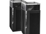 ASUS ZenWiFi Pro ET12 AXE11000 Tri-Band WiFi 6E Mesh System 2er Set kombinierbarer Router (6GHz-Band, duale 2.5G WAN LAN Ports, bis zu 550qm Abdeckung, ASUS Range Boost, AiProtection Pro) schwarz