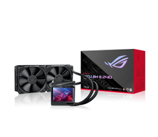 ASUS ROG RYUJIN II 240 All-in-One CPU-Wasserkühlung (3,5-Zoll-LCD, integrierter Pumpenlüfter zur Kühlung von VRM und M.2, 2x Noctua iPPC 2000 PWM 120mm Radiatorlüfter)
